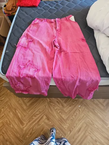 Jean jambe large rose t46 curve