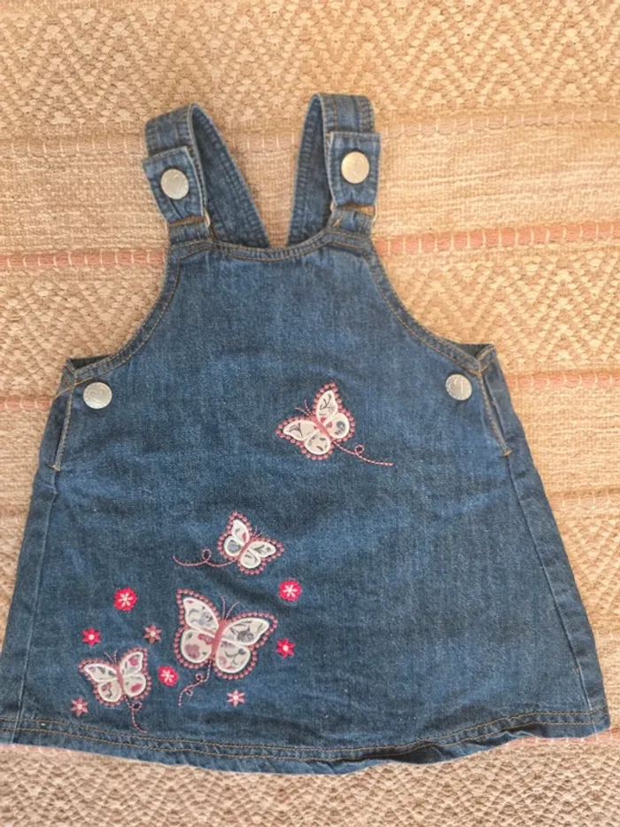 Ensemble robe jean papillon et haut liberty 12 mois - photo numéro 4