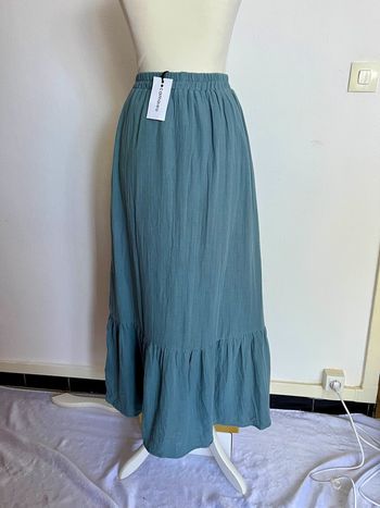 Jupe longue verte taille S, 100% coton
