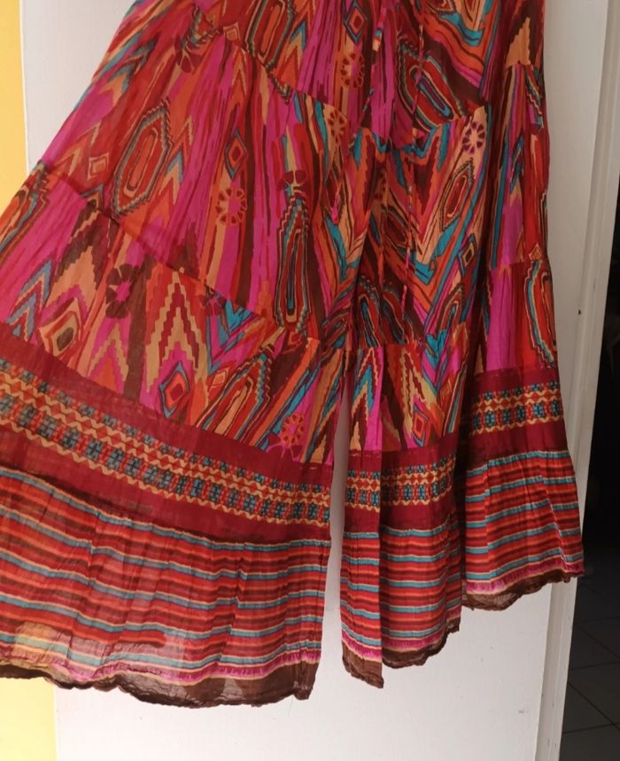 Pantalon à Jambes Larges Femme Léger Coloré Imprimé en Coton | Look Hippie, Bohème & Estival 💐🌞 - photo numéro 5