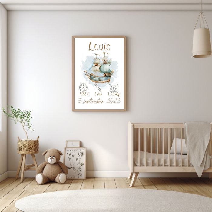 affiche naissance personnalisé