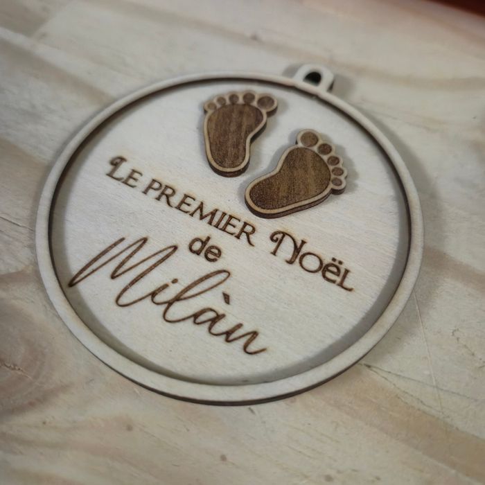 Boule de Noël en bois  Mon premier Noël - photo numéro 2