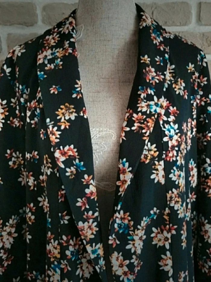 Veste blazer Pimkie noir imprimé fleuri - photo numéro 2
