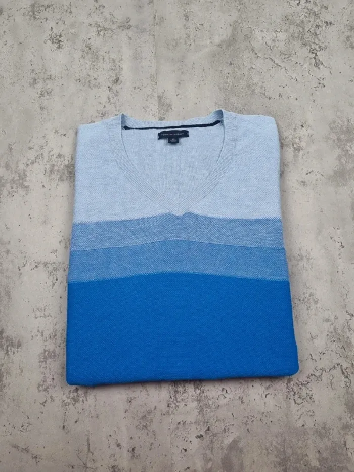 Pull col V Tommy Hilfiger dégradé de bleu, XS Femmes - photo numéro 2