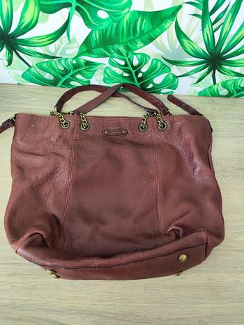 Sac à main Abaco bordeaux, très bon état en cuir 30X46 cm