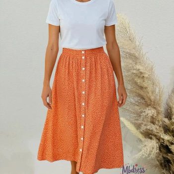Belle jupe orange corail viscose 36/42