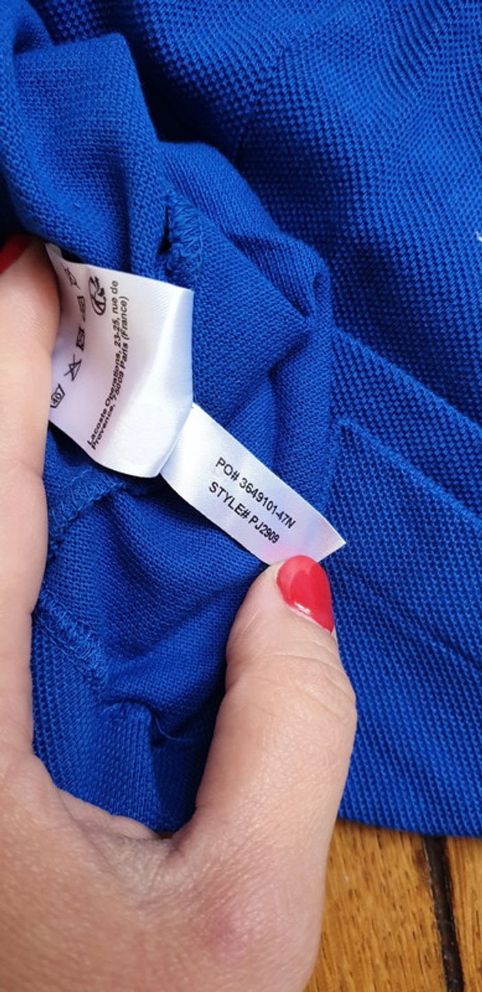 Magnifique polo Lacoste bleu taille 10 ans authentique - photo numéro 6