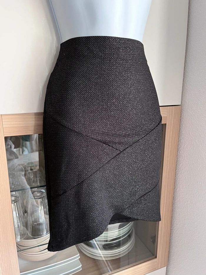 Jupe de soirée noire et argentée