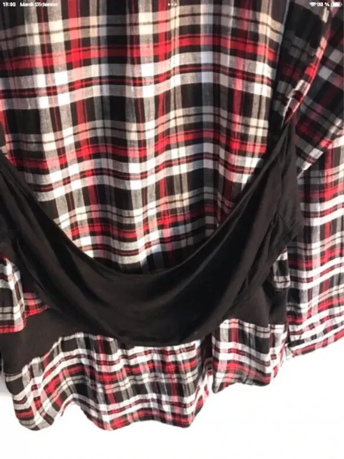 Chemise à carreaux en viscose style bûcheron Jennyfer taille 36/38 - photo numéro 7