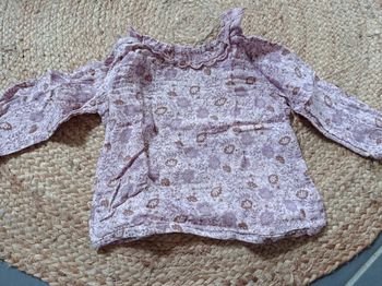 Blouse à fleurs rose little Cigogne 2 ans