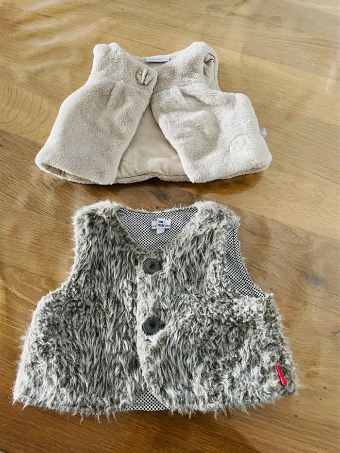 Lot de 2 gilets fourrure 12 mois - photo numéro 2