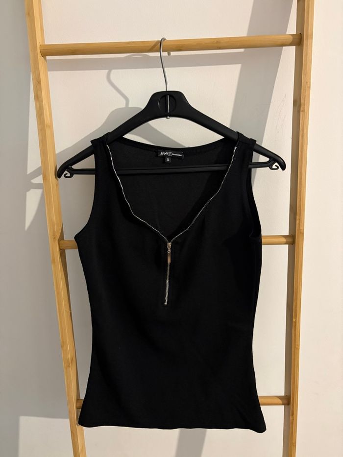 Débardeur Crop Top Carlopik Côtelé Rose Patchwork Taille M - photo numéro 4