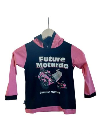 Sweat-shirt à capuche fille 6 ans future motarde