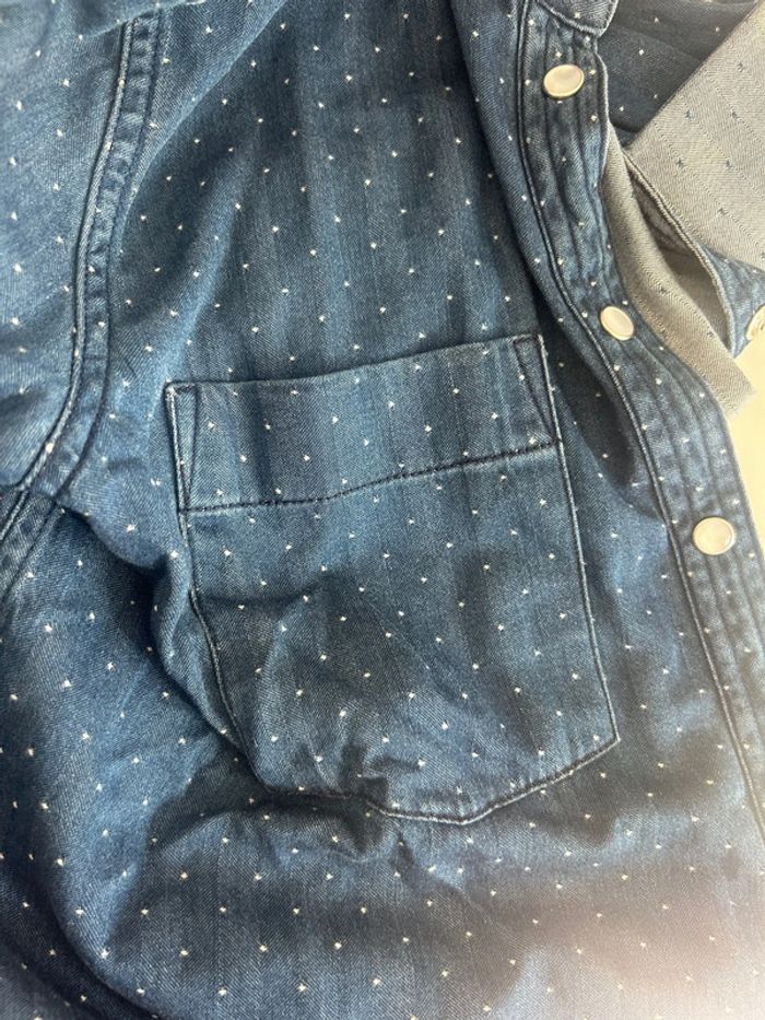 Chemise en jean à pois blancs – Monoprix – Taille 38 – Excellent état - photo numéro 7