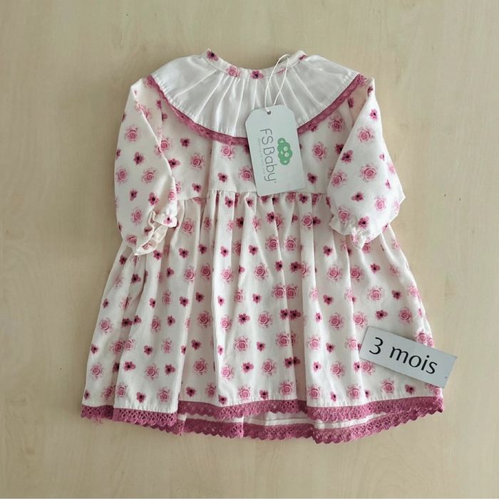 Robe fille FS baby 3 mois 62 cm NEUVE