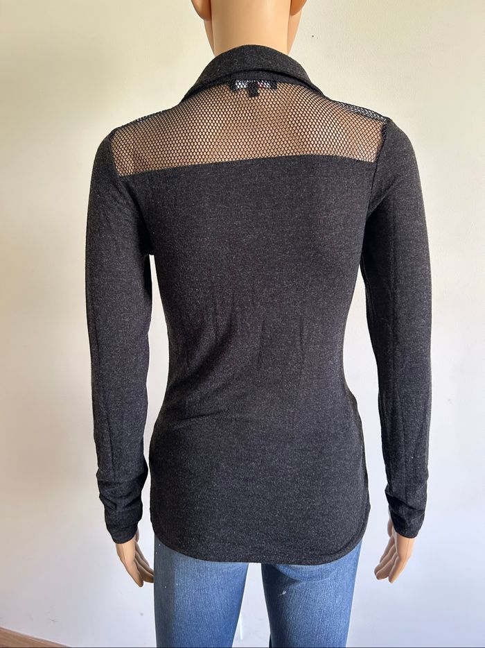 Pull gris foncé à manches longues Morgan taille XS TBE - photo numéro 5