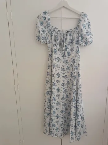 Robe longue fleury bleue - S - SHEIN