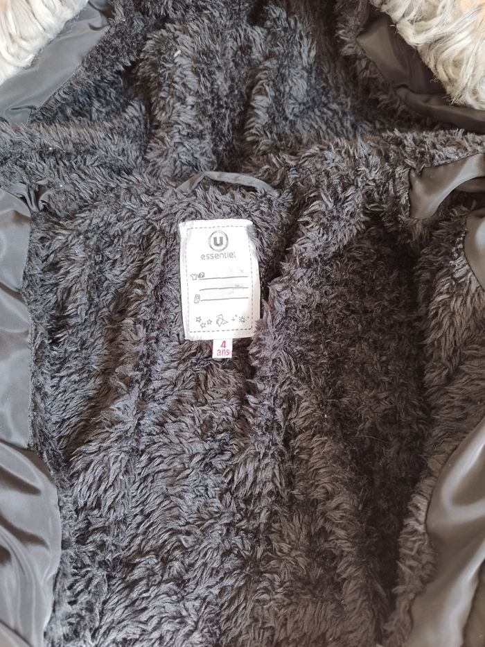 Manteau chaud type doudoune  pour hiver garçon 4 ans noir gris - photo numéro 3