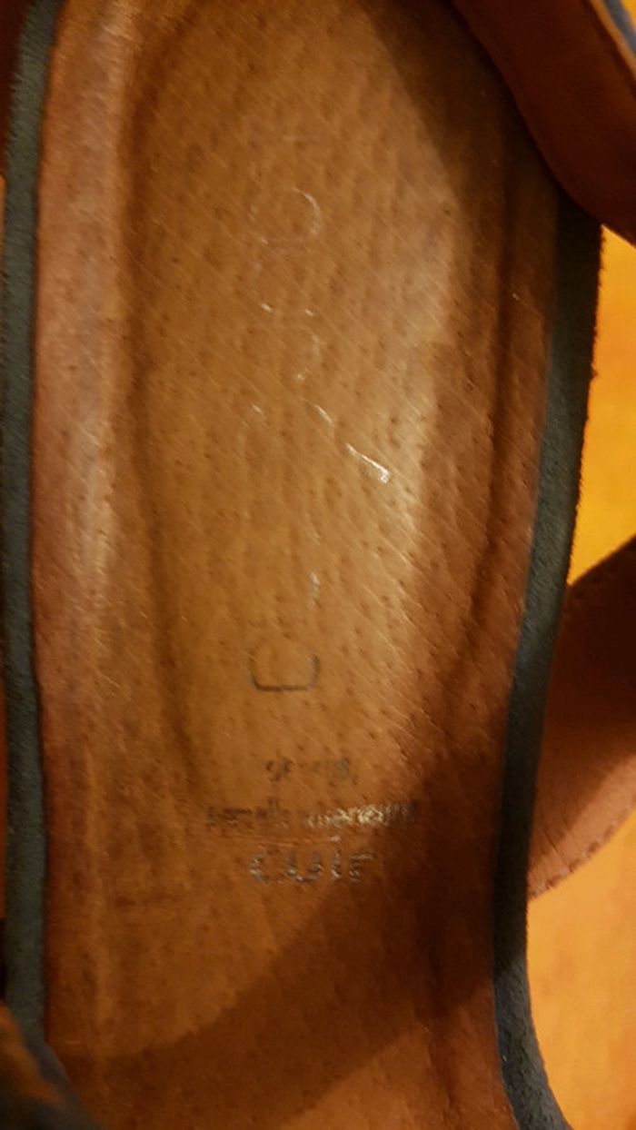 Chaussures à talon bleu en cuire laureana - photo numéro 2