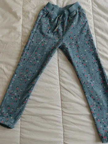 Bas de jogging fleuri bleu TAO 9 ans