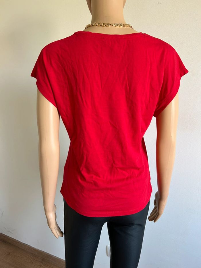 Teeshirt rouge à manches courtes Morgan taille S TBE - photo numéro 7