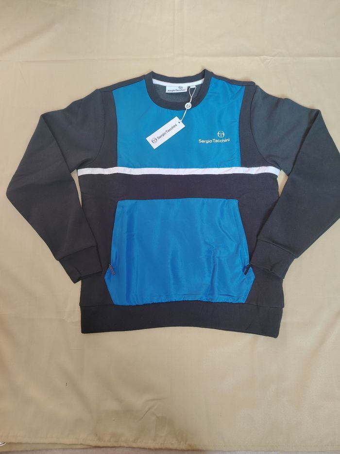 Sweat Sergio Tacchini - Neuf avec Étiquette - Bleu/Blanc/Noir - photo numéro 2