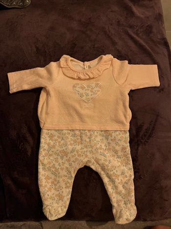 Pyjama fille velours 1 mois