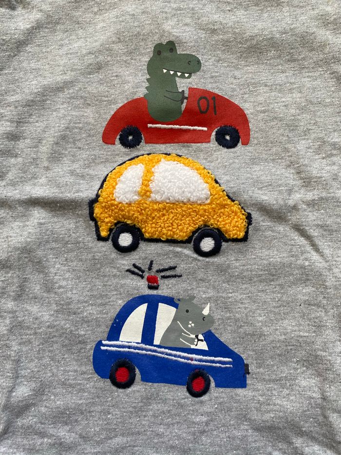 T-shirt a manches longues animaux et voiture - photo numéro 2