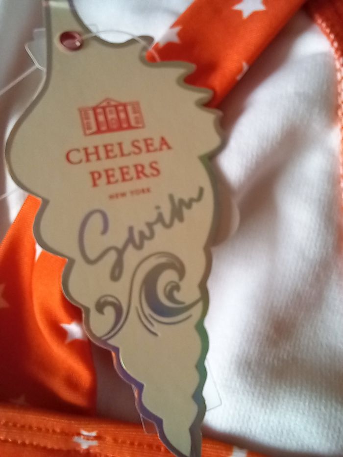 Maillot 1 pièce Chelsea Peers orange étoiles NEUF T. S avec étiquette - photo numéro 5