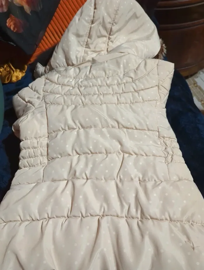 Manteau fourré crème - photo numéro 7