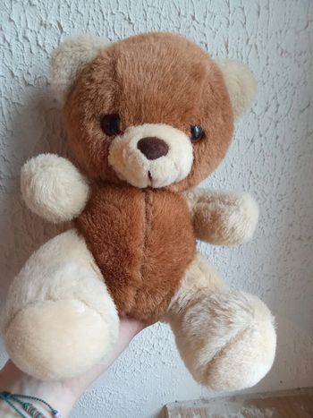 Peluche ours bicolore
