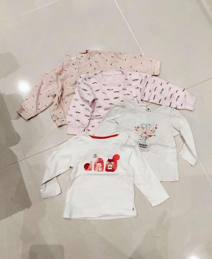 Lot de pull et t-shirt manches longues taille 18 mois 80 cm