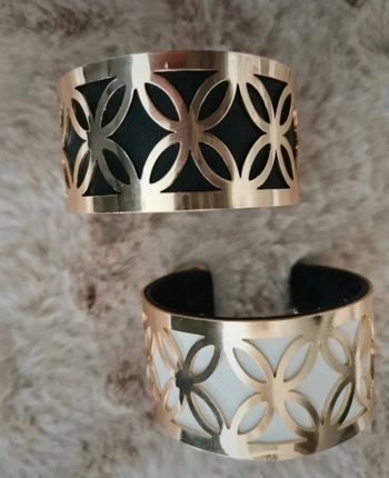 A15 bracelet jonc acier inoxydable cuir reversible ajustable