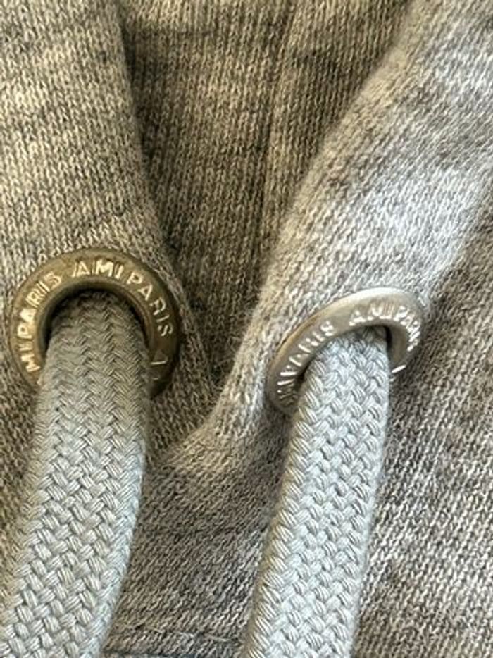 Sweat-shirt pull à capuche gris AMI Paris - Taille M - photo numéro 4
