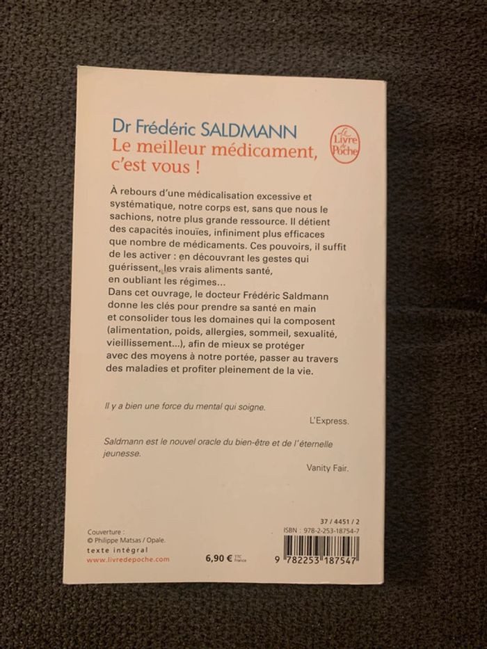 Livre le meilleur médicament , c’est vous ! Dr Frederic Saldmann - photo numéro 2