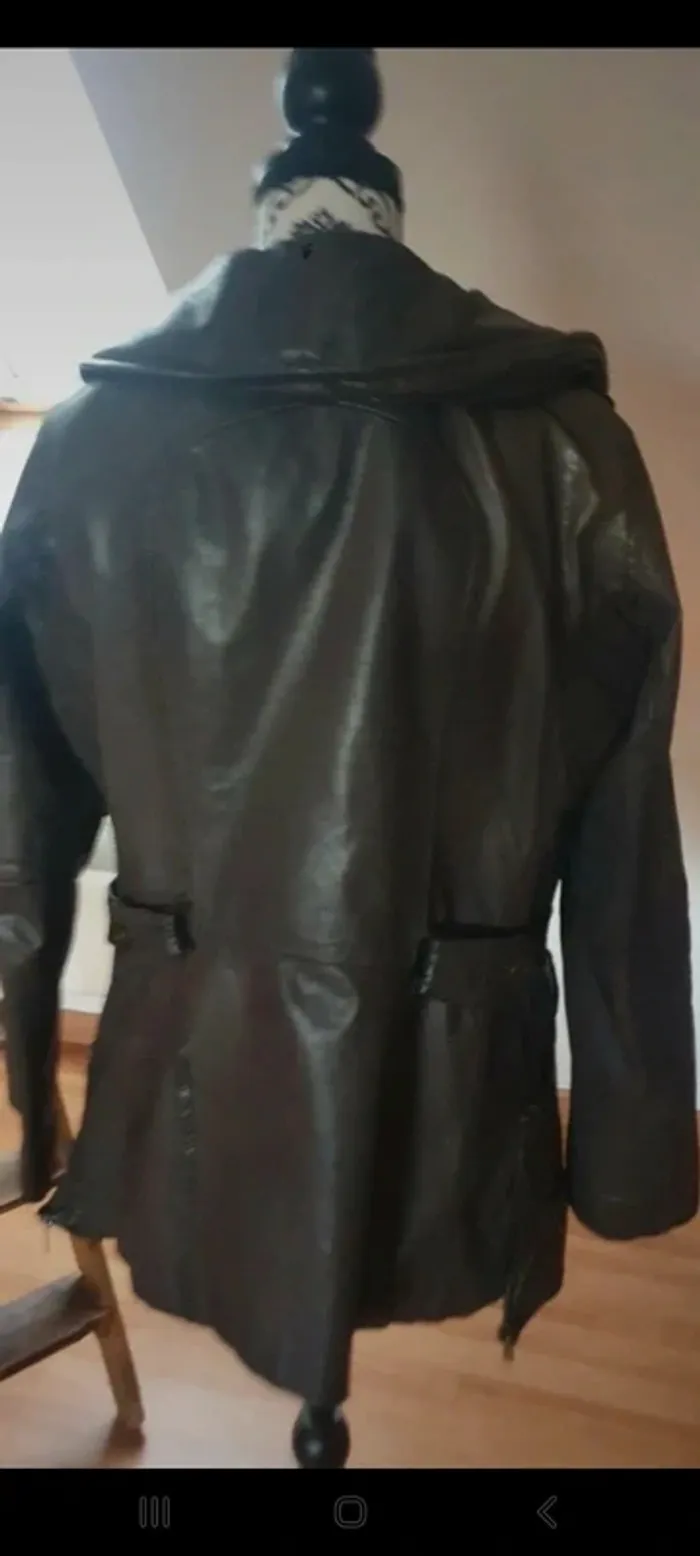 Veste en cuir marron 38/40 - photo numéro 2