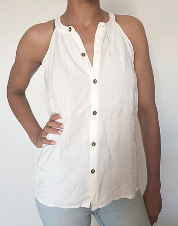 Chemisier sans manche blanc Kiabi