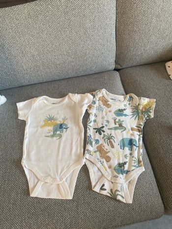 2 bodies garçon 6 mois manche courte gémo