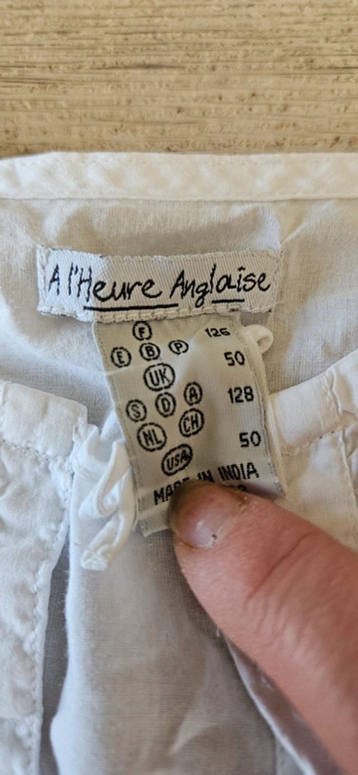 Blouse blanche à manches longues, classique, A l heure anglaise, 8 ans - photo numéro 5