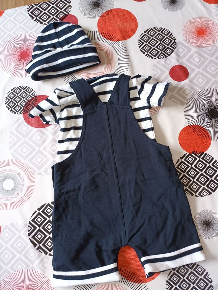 Tenue ensemble salopette short Neuf 🏷 taille 12 mois  valeur 49€ - photo numéro 4