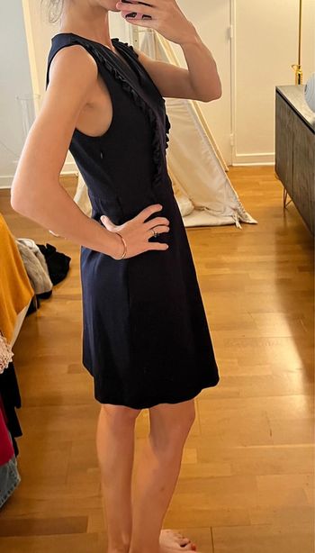 Robe sans manche à volants bleu marine Kookai