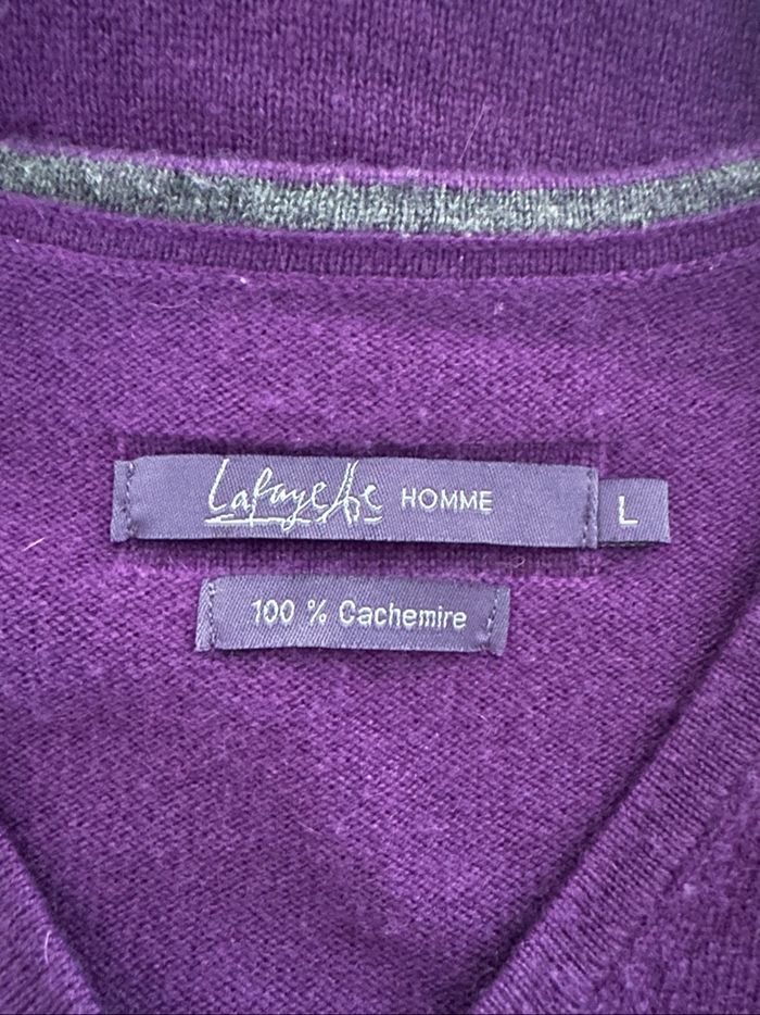 Pull en cachemire violet Galeries Lafayette TL - photo numéro 5
