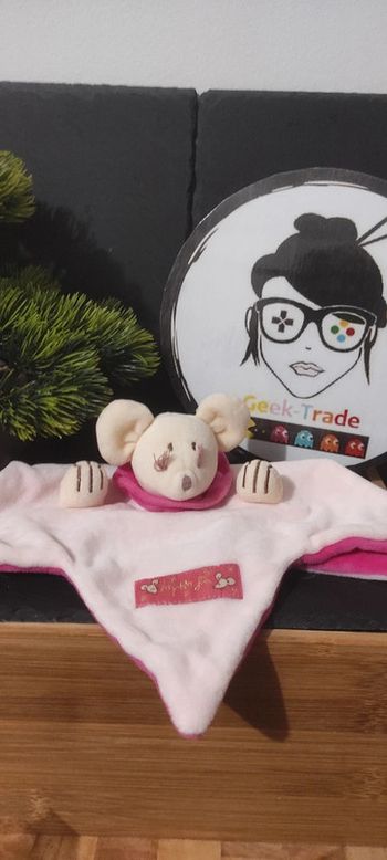 Jacadi Doudou Souris Collection Les Petites Fées Etoile Rose Beige moustache