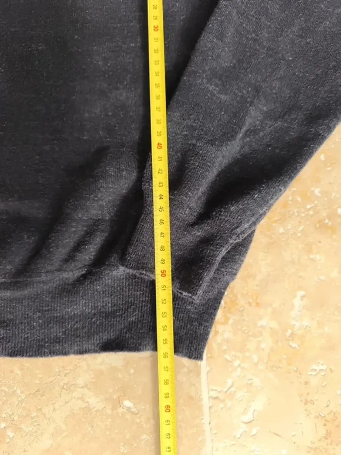 Pull col rond gris foncé chiné logo blanc Polo Ralph Lauren S - photo numéro 5