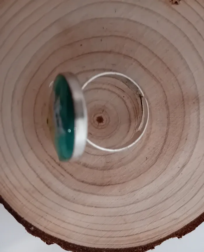 Bague fleurs séchées libellule résine - photo numéro 3