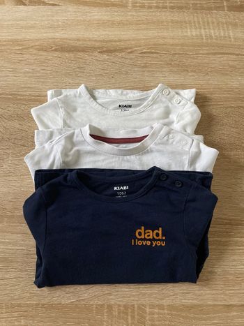 Lot 3 t-shirt manches longues - 12 mois