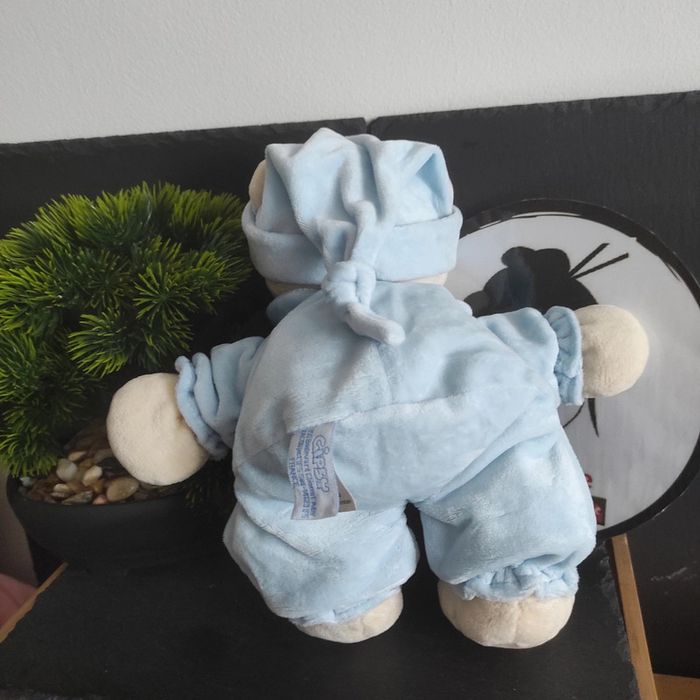 Doudou Peluche Gipsy Ours Bleu Bonnet Nuit Baby Bear Lune Beige #geektradedoudou - photo numéro 2