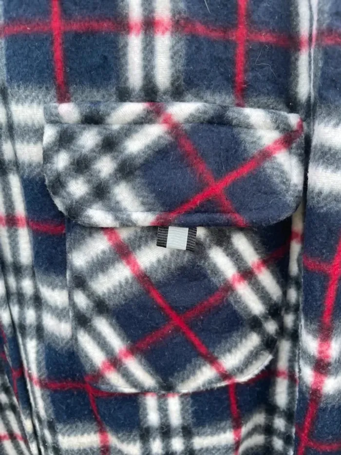 Lumberjack Flannel Plaid Polaire shirt chemise blue red black white Mens XL - photo numéro 2