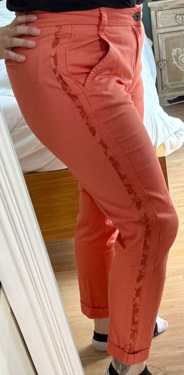 Pantalon chino corail « Miss Captain Tortue » - photo numéro 7