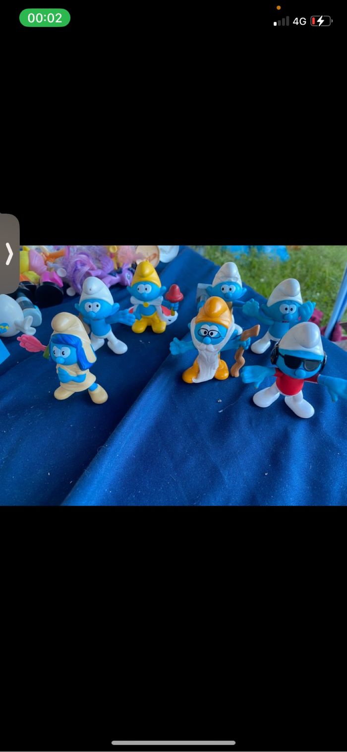 Lot de 7  figurine schtroumpfs